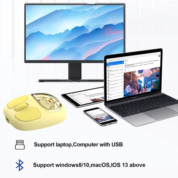 Cute Cartoon LED Wireless Mouse