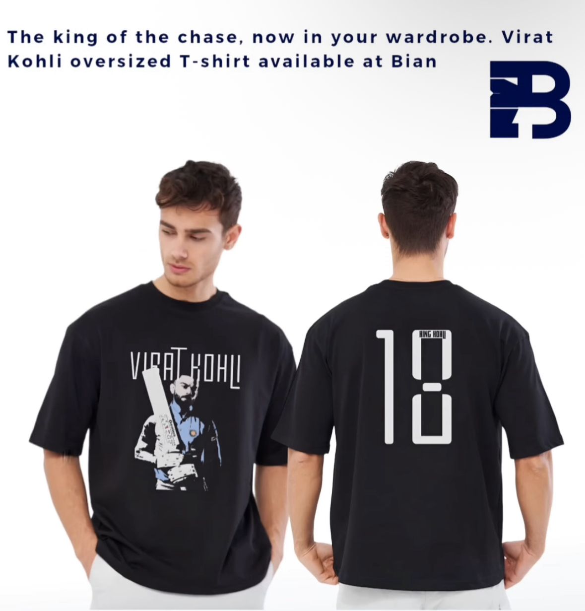 Virat Kohli #18 Cricket T-Shirt - Graphic Front & Number Back